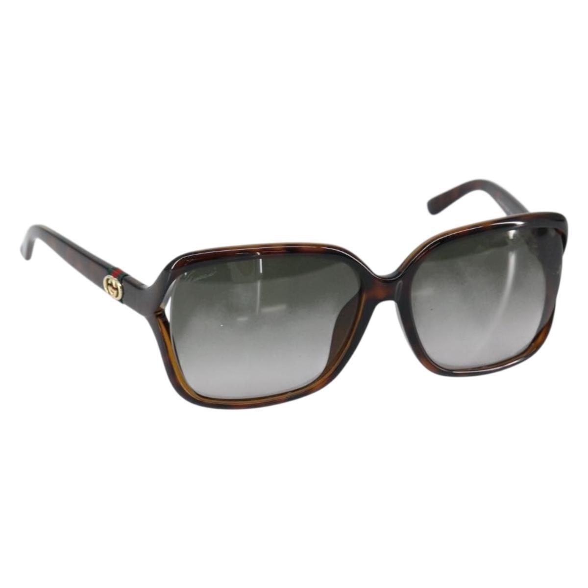 Gucci Web Sherry Line Sunglasses Plastic Brown Auth 148978